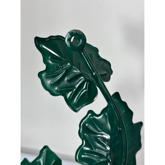 Vtg Green Metal Vine Leaf Candle Holder Wall Hanging‎ Sconce - Picture 6 of 7